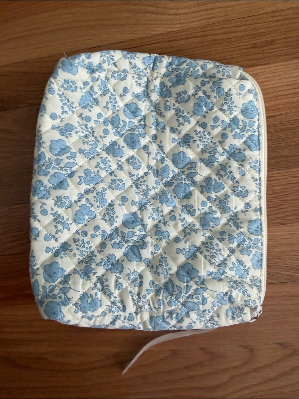 Quilted Floral Seat Makeup Bag